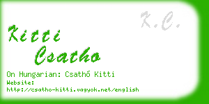 kitti csatho business card